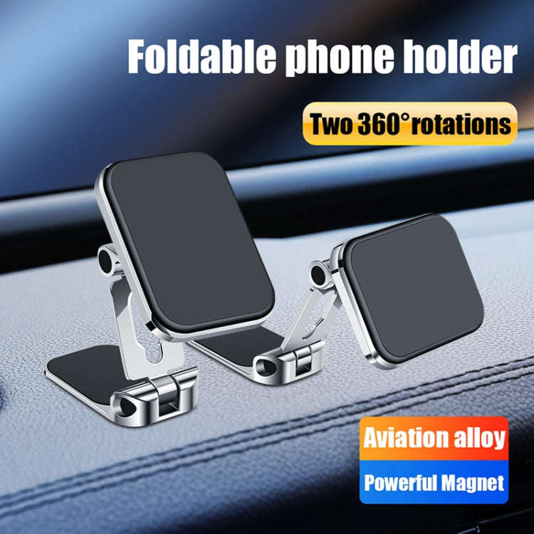 F12 Multifunctional Car Folding Magnetic Phone Navigation Holder (Silver)