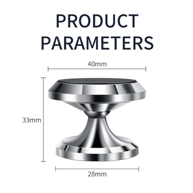 F19 Car Magnetic Phone Holder 360 Degree Rotating Metal Phone Navigation Holder (Silver)