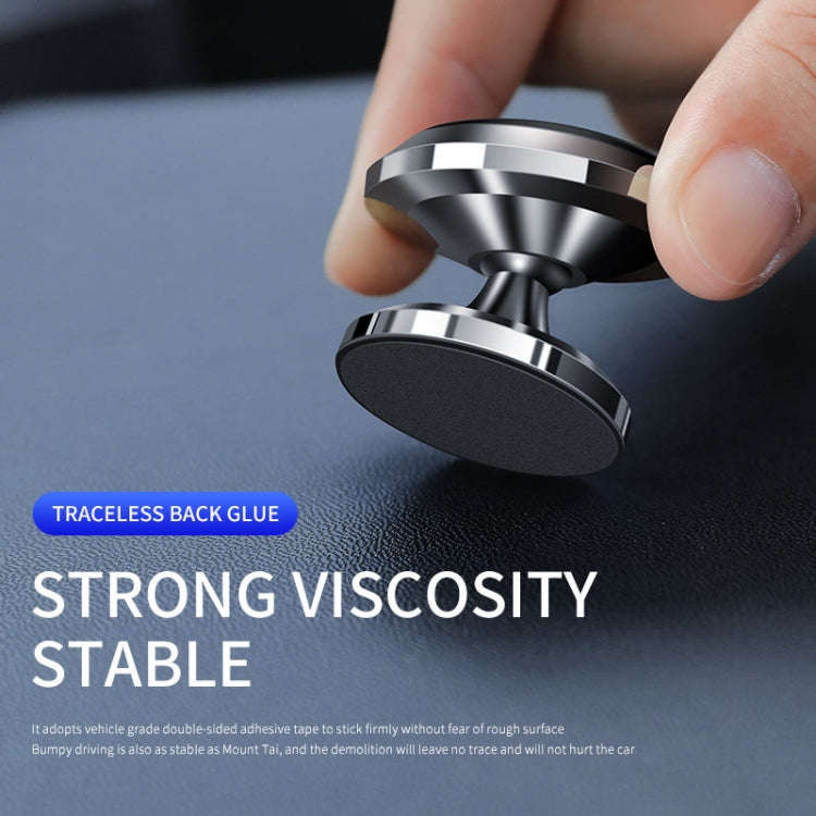 F19 Car Magnetic Phone Holder 360 Degree Rotating Metal Phone Navigation Holder (Silver)