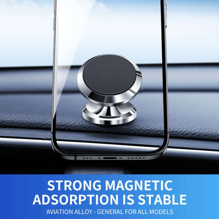 F19 Car Magnetic Phone Holder 360 Degree Rotating Metal Phone Navigation Holder (Silver)