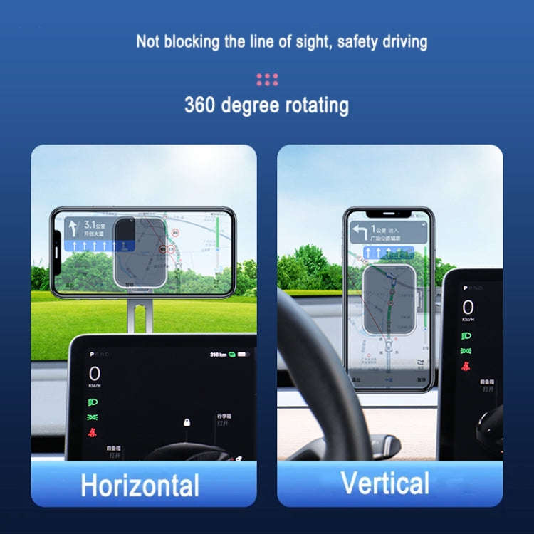 F52 Magnetic Car Floating Screen Phone Navigation Holder (Silver)