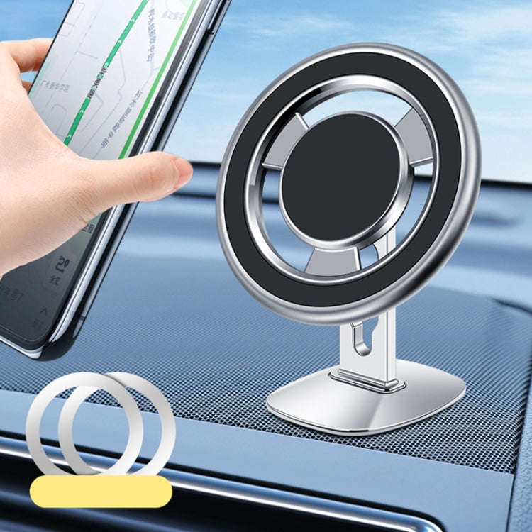 F68 360 Degree Rotating Car Magnetic Mobile Phone Bracket (Silver)