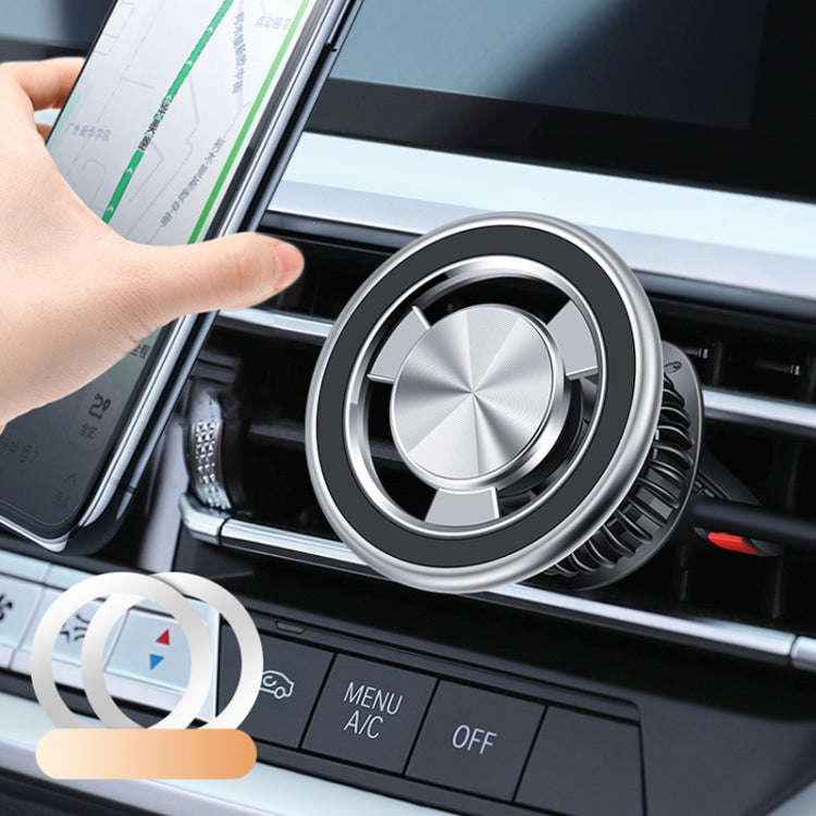 F83 Car Air Outlet Vent Magnetic Mobile Phone Navigation Holder (Silver)