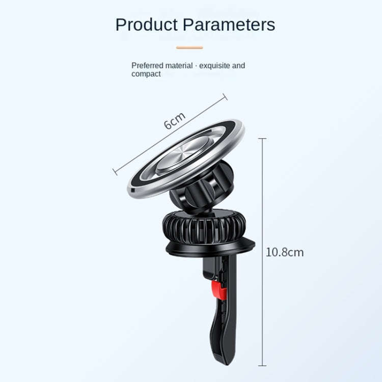 F83 Car Air Outlet Vent Magnetic Mobile Phone Navigation Holder (Silver)