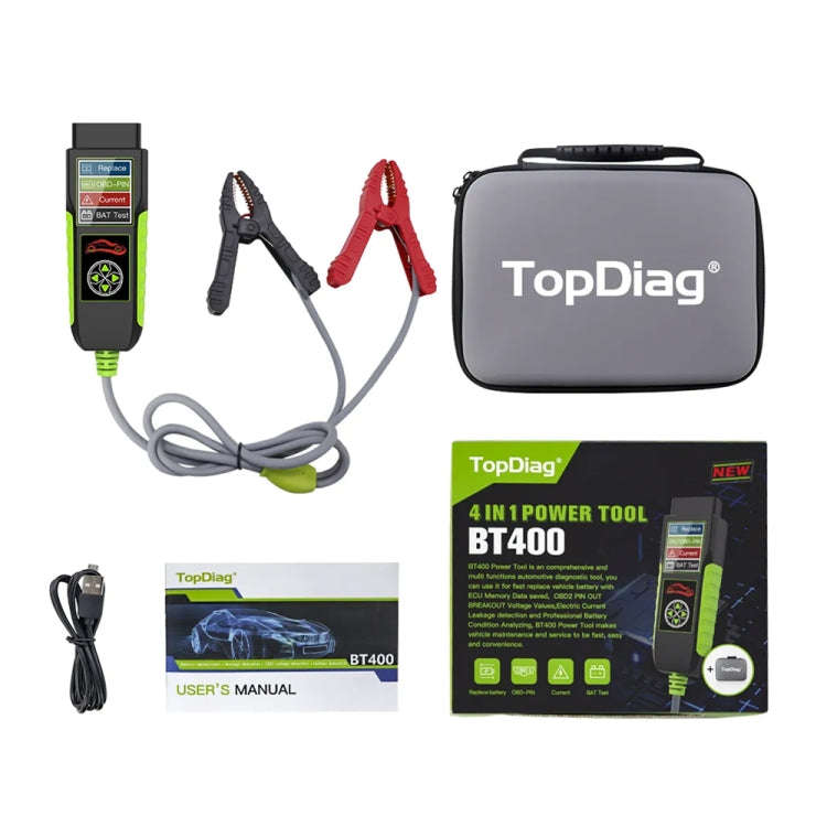 TopDiag BT400 4 in 1 Car Battery Intelligent Analyzer Diagnostic Instrument