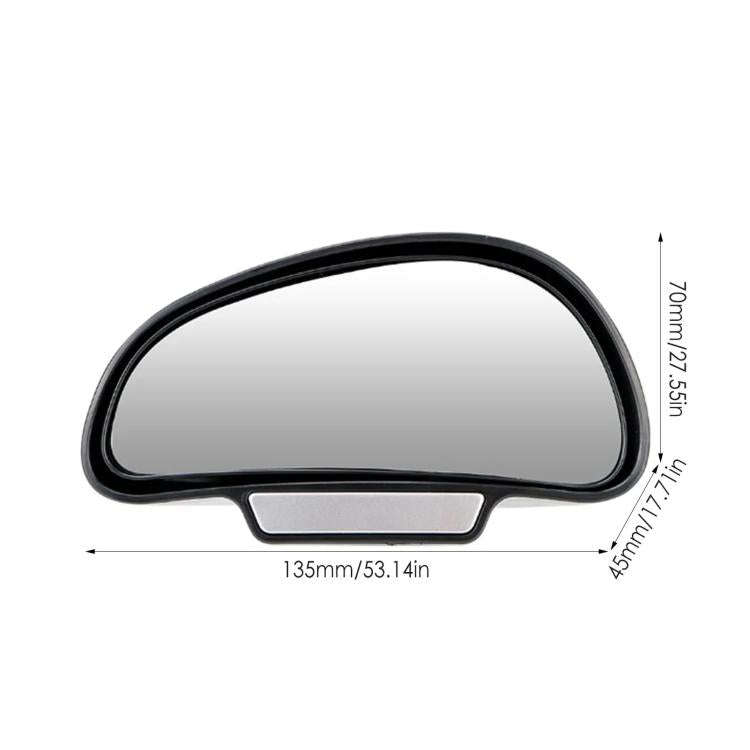 3R-091 Car Blind Spot Left Rear View Wide Angle Adjustable Mirror(Black)