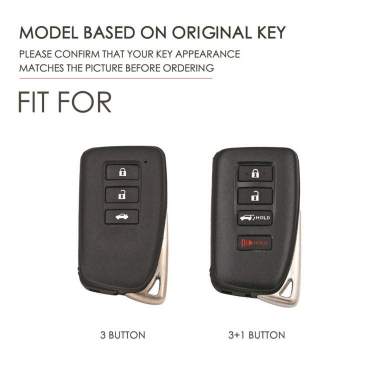 For Lexus 3-button Hallmo Car Cowhide Leather Key Protective Cover Key Case(Brown)