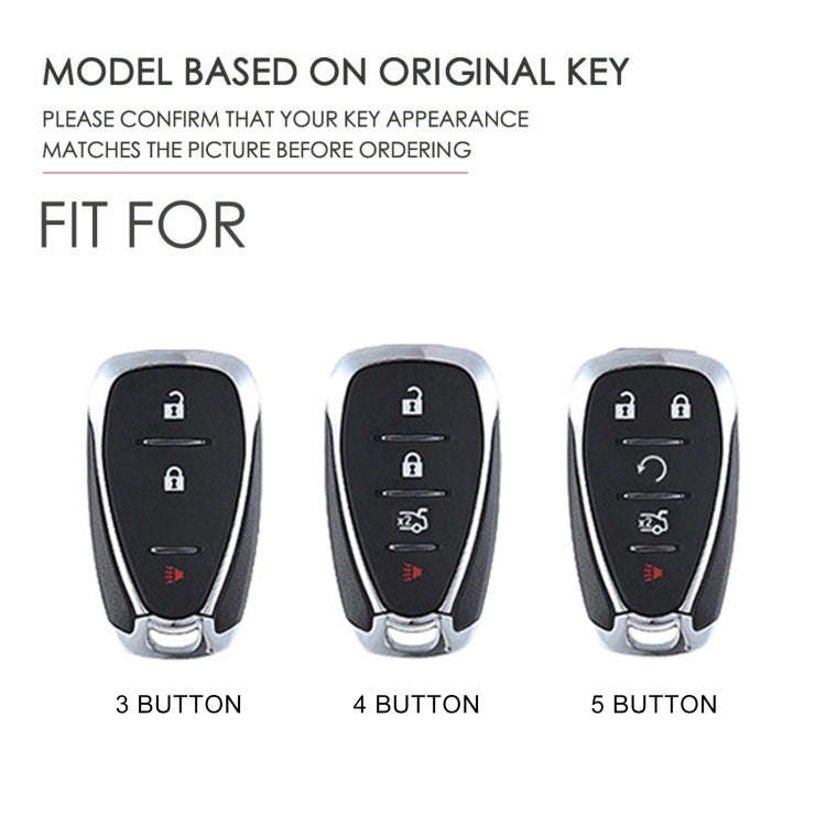 For Chevrolet 5-button Hallmo Car Cowhide Leather Key Protective Cover Key Case(Blue)