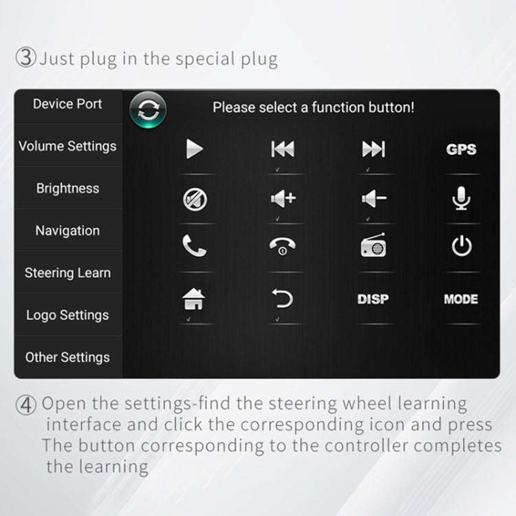 DQX-999A Multifunctional Steering Wheel Button Controller Car DVD Screen Wireless Remote Control ...