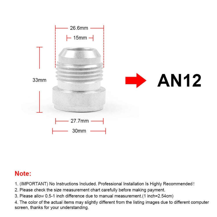 AN12 Car Oil Pipe Joint Breathable Pot Connector