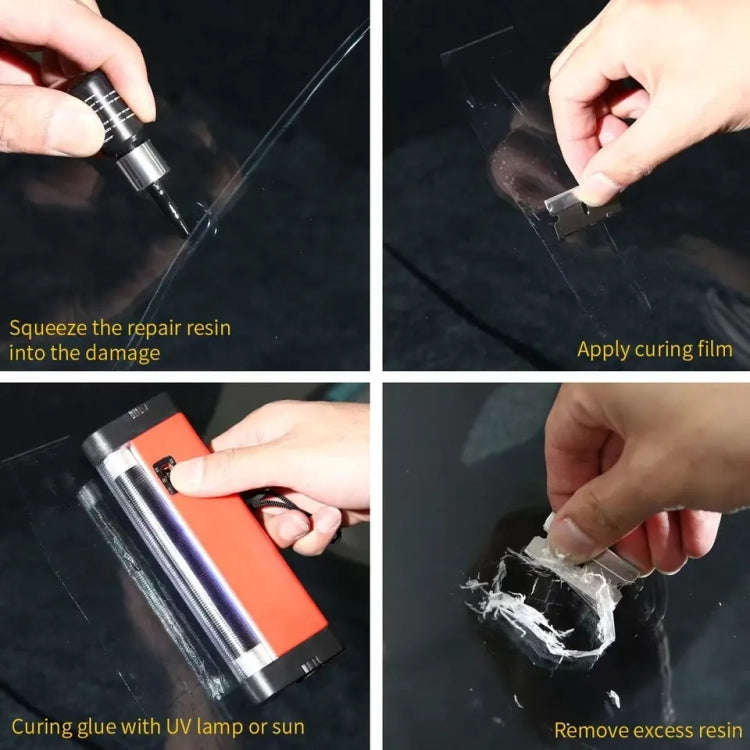 2 in 1 3ml Paintless Dent Removal Car Window Windshield Repair Fluid with Tool (Black)