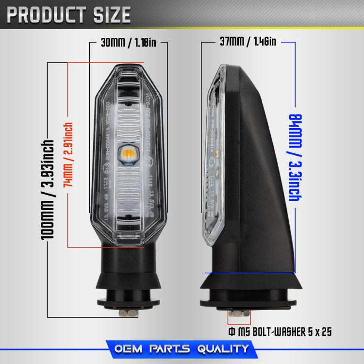2pcs For Honda RS150 XRE300 CRF300 X-ADV Motorcycles LED Turn Signal Light(Black)