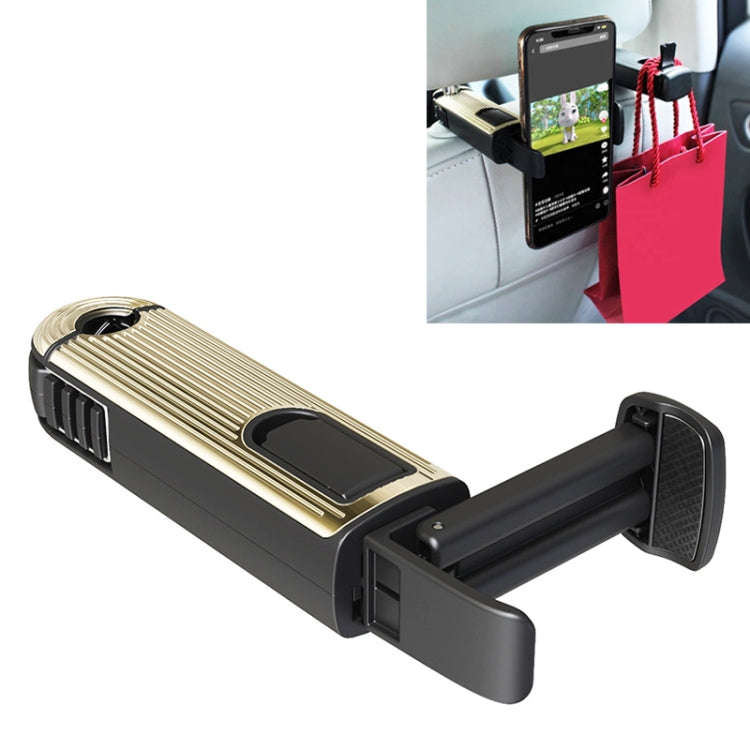 G202 Car Creative Phone Bracket Hook 360 Degree Rotating Telescopic Bracket(Gold)