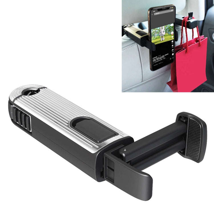G202 Car Creative Phone Bracket Hook 360 Degree Rotating Telescopic Bracket(Silver)