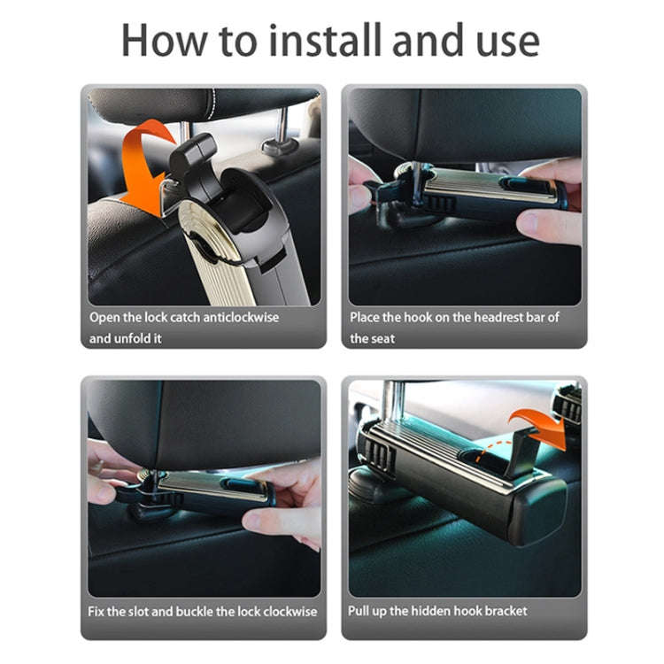 G202 Car Creative Phone Bracket Hook 360 Degree Rotating Telescopic Bracket(Silver)