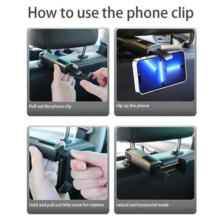 G202 Car Creative Phone Bracket Hook 360 Degree Rotating Telescopic Bracket(Silver)