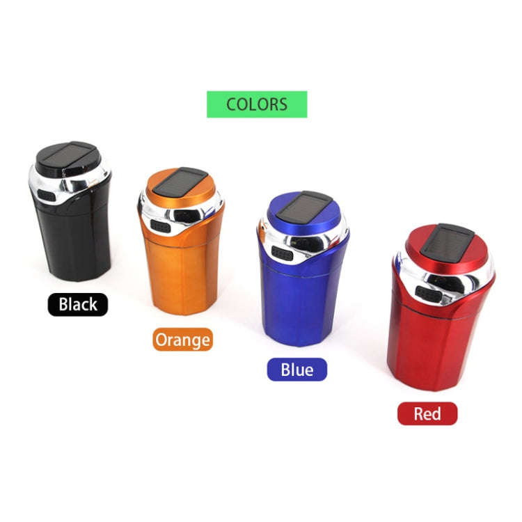 N12E Car Creative Ashtray Solar Power With Light And Cover With Cigarette Liighter (Red)