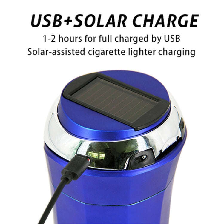 N12E Car Creative Ashtray Solar Power With Light And Cover With Cigarette Liighter (Red)