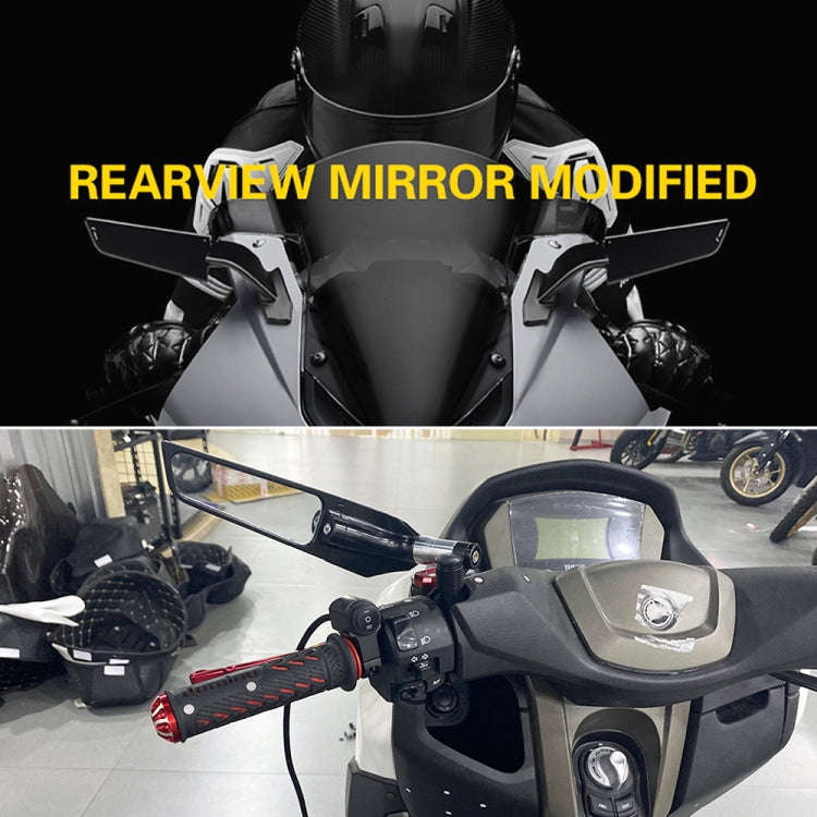 Motorcycle Modification Fixed Wind Wing Rearview Mirror (Black)