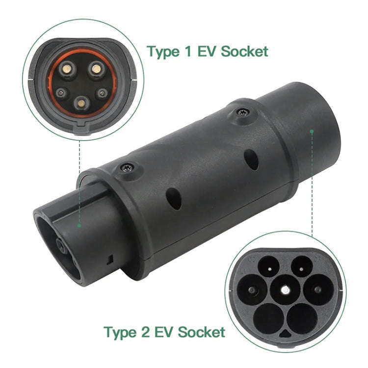 SAE J1772 New Energy Vehicle Charging Gun Type 2 to Type 1 Adapter