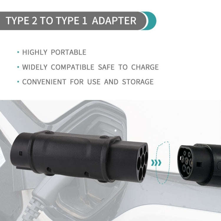 SAE J1772 New Energy Vehicle Charging Gun Type 2 to Type 1 Adapter