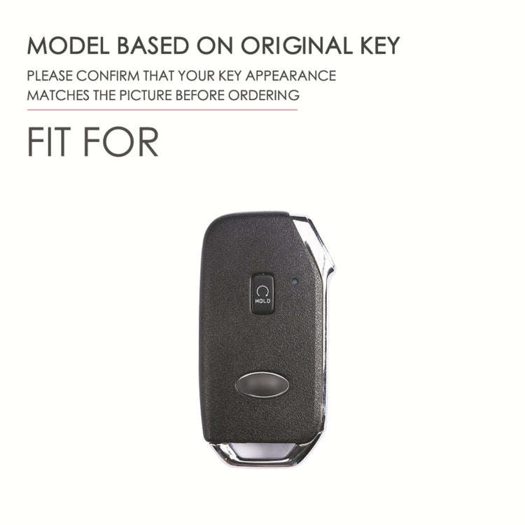 For Kia Sorento Hallmo Car Cowhide Leather Key Protective Cover Key Case(Blue)