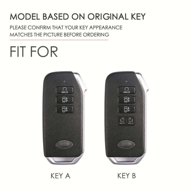 For Kia 3-button Hallmo Car Cowhide Leather Key Protective Cover Key Case(Blue)