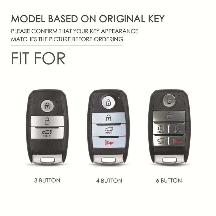 For Kia C134 6-button Hallmo Car Cowhide Leather Key Protective Cover Key Case(Black)
