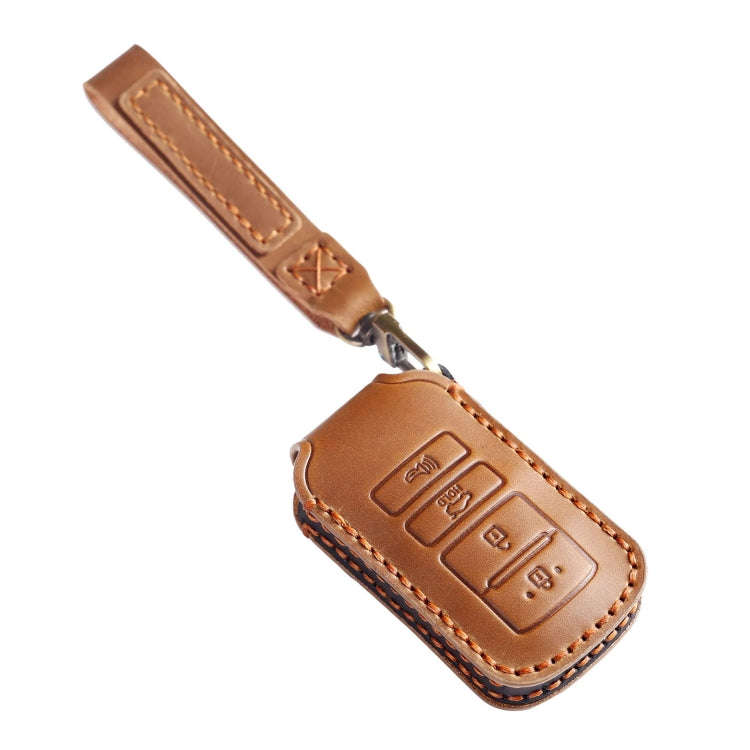 For Kia K4 Hallmo Car Cowhide Leather Key Protective Cover Key Case(Blue)