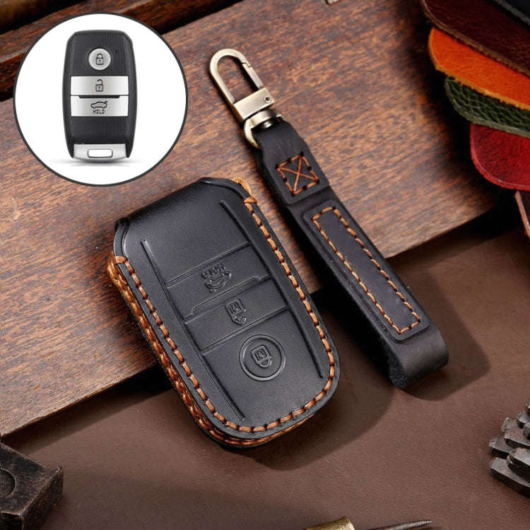 For Kia Sportage R / K5 / K4 / K2 / KX3 Hallmo A Style Car Cowhide Leather Key Protective Cover K...