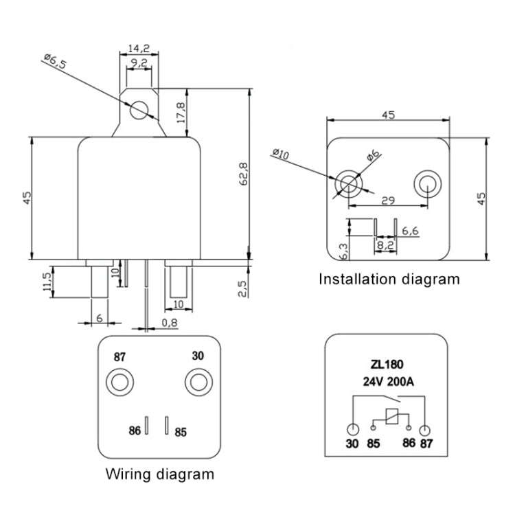 24V 200A Car Start Relay with Accessories