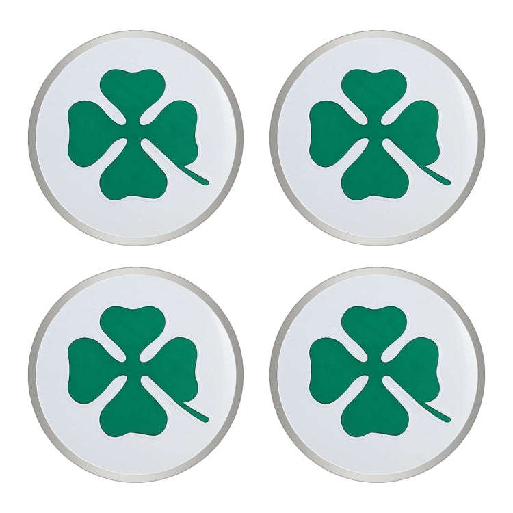 4 in 1 Car Four Leaf Clover Pattern Wheel Hub Decorative Sticker, Diameter: 5.8cm(White)