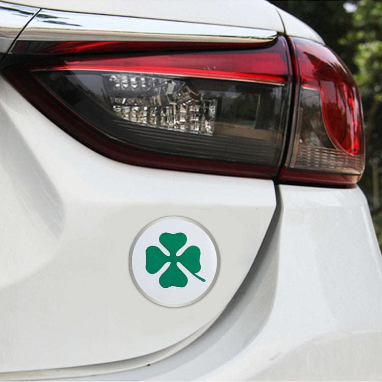 4 in 1 Car Four Leaf Clover Pattern Wheel Hub Decorative Sticker, Diameter: 5.8cm(White)