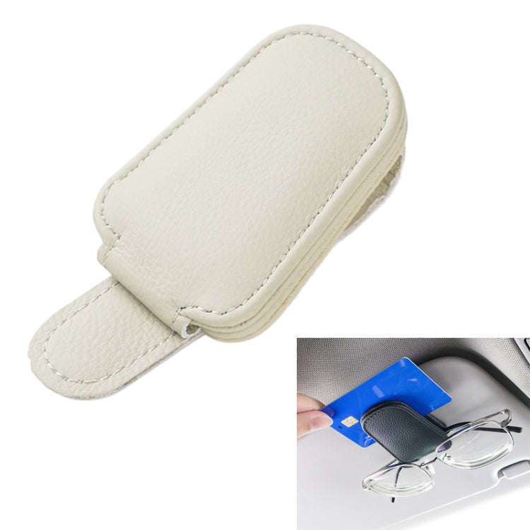 Car Sun Visor Glasses Clip Multi-functional Card Storage Bracket (Beige)