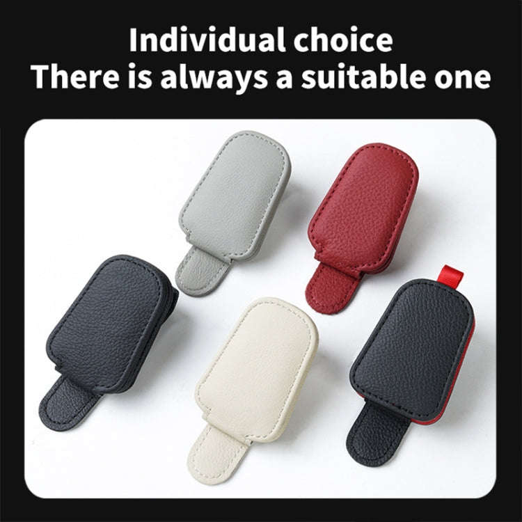 Car Sun Visor Glasses Clip Multi-functional Card Storage Bracket (Red)