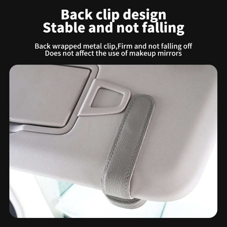 Car Sun Visor Glasses Clip Multi-functional Card Storage Bracket (Black Red)