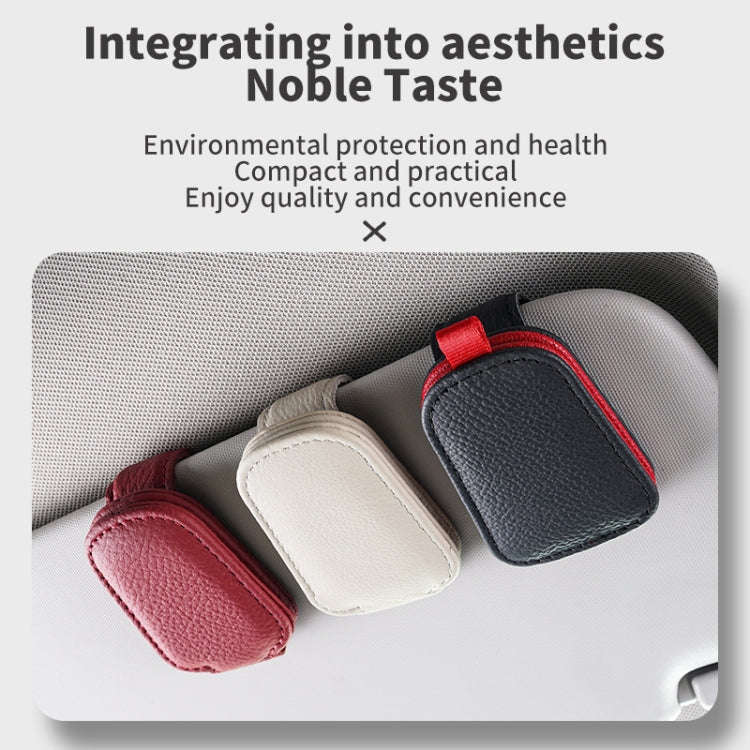 Car Sun Visor Glasses Clip Multi-functional Card Storage Bracket (Red)