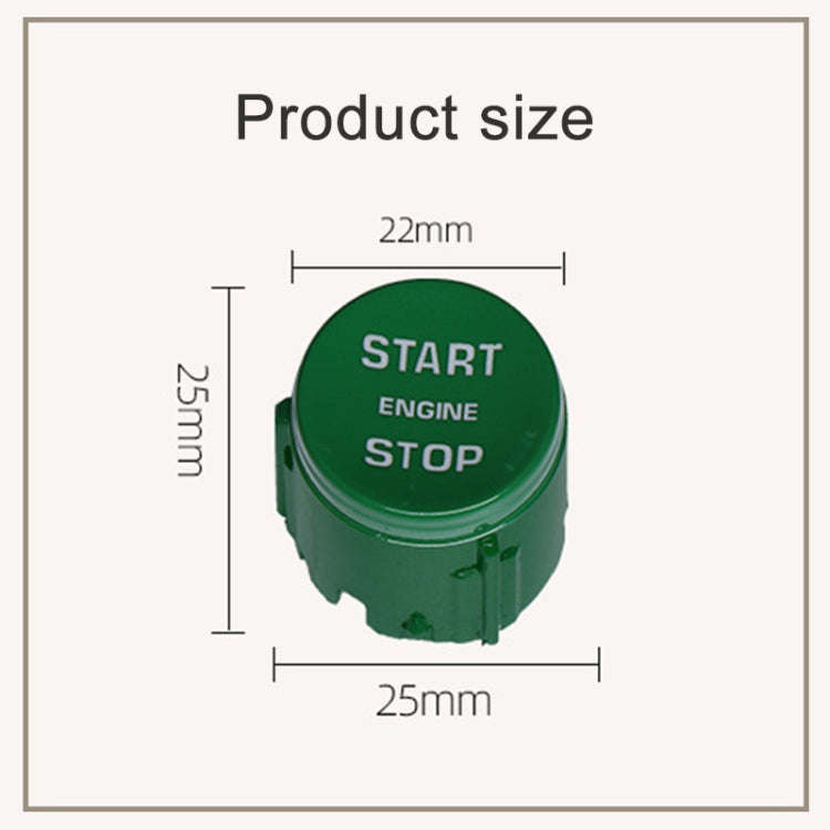 One-key Start Engine Stop Switch Button for Land Rover Range Rover / Discovery, Left Driving(Green)