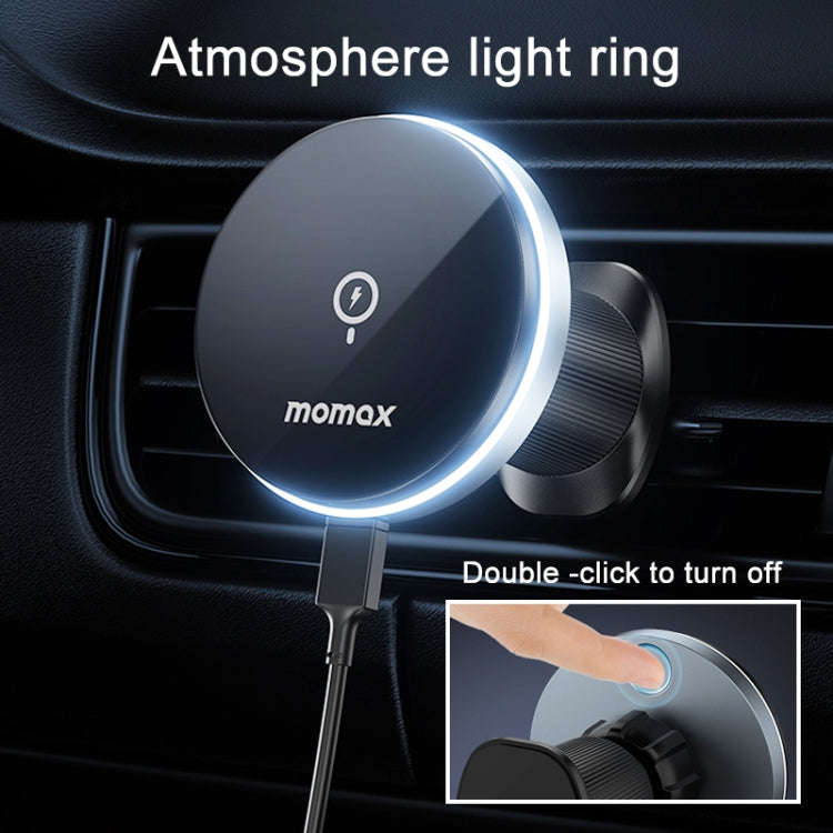 MOMAX CM25A Magnetic Wireless Charger Car Air Outlet Phone Holder
