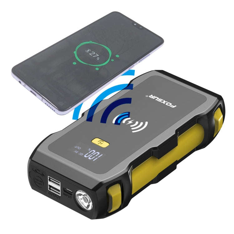 FOXSUR FJS-800 12V Car Multifunctional Wireless Charging Emergency Start Power Supply (Yellow)