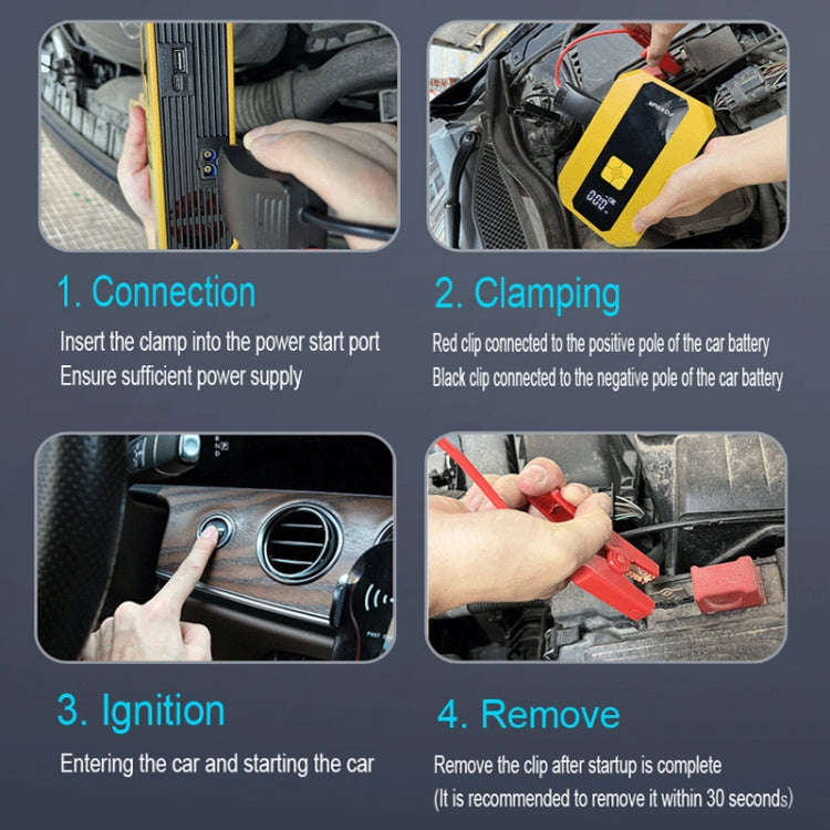FOXSUR FJS-900 12V Car Multifunctional Emergency Start Power Supply Portable Air Pump