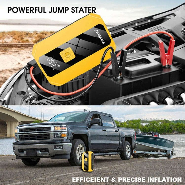 FOXSUR FJS-900 12V Car Multifunctional Emergency Start Power Supply Portable Air Pump