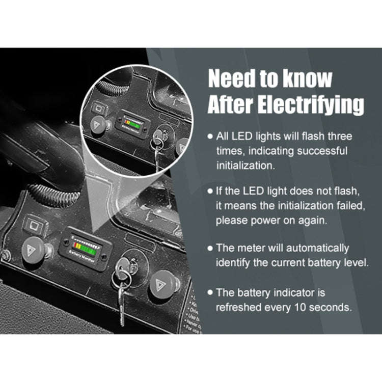 BM210 Electric Vehicles / Golf Carts LED Battery Indicator Adjustable Voltage 12V-72V