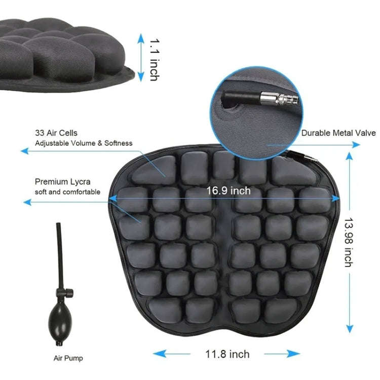 IN-SC003 Car Office Inflatable Airbag Seat Cushion, Style: Manual Inflation (Black)