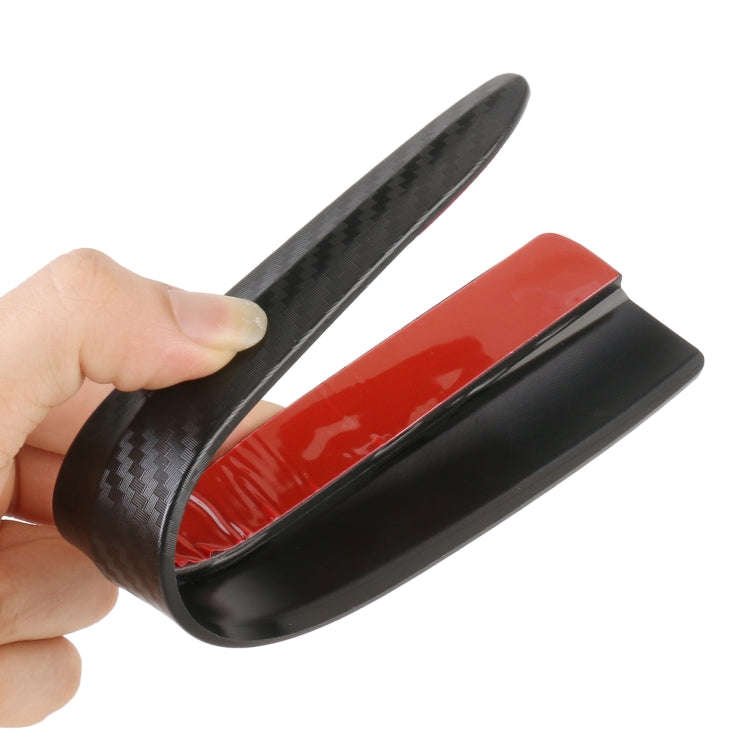 1 Pair Car Carbon Fiber Silicone Bumper Strip, Style: Long (Black)