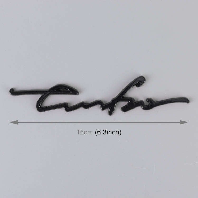 Car Personalized Aluminum Alloy Decorative Stickers, Size: 16x3.5x0.4cm (Black)