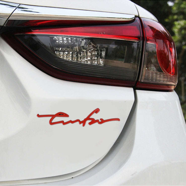 Car Personalized Aluminum Alloy Decorative Stickers, Size: 16x3.5x0.4cm (Red)