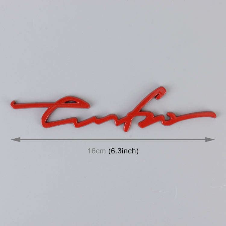 Car Personalized Aluminum Alloy Decorative Stickers, Size: 16x3.5x0.4cm (Red)
