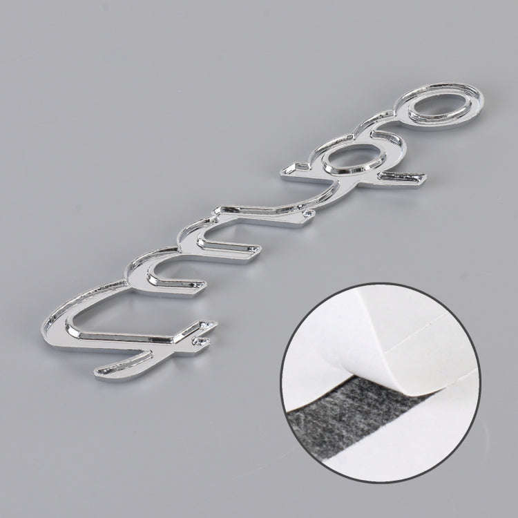 Car TURBO Personalized Aluminum Alloy Decorative Stickers, Size: 13x3x0.3cm (Silver)