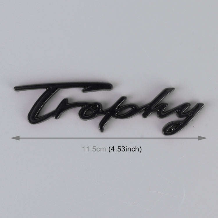 Car TROPHY Personalized Aluminum Alloy Decorative Stickers, Size: 11.5x2.5x0.35cm (Black)